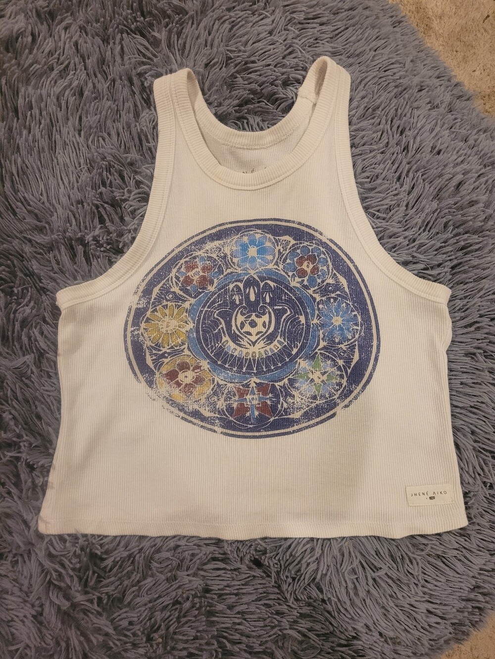 Jhene Aiko X Neff White Ribbed Crop Tank